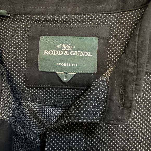 Rodd & Gunn Sports Fit Black Dotted Collared Short Sleeve Polo Shirt - Picture 7 of 8